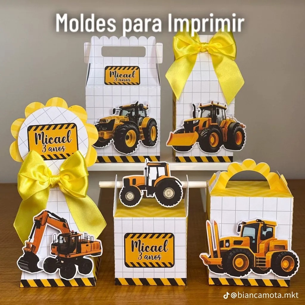 Conjunto de moldes para imprimir com tema de construção